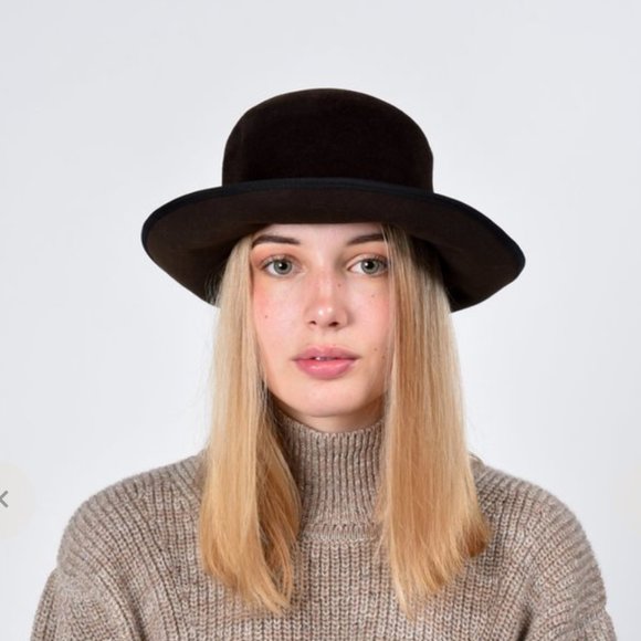 BROOKES BOSWELL HAT Cassie in Black Velour Felt size XS - Picture 1 of 9